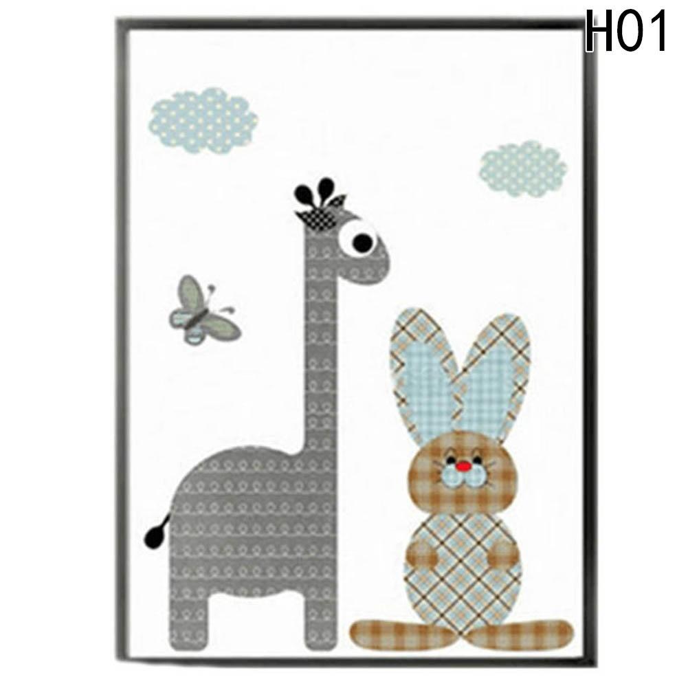 Minimalist Cartoon Animals Oil Painting On Canvas Posters Home Decor Wall Art Painting Wall Pictures for Livingroom Baby Kids Room Decoration