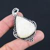 925 Silver Pear Aragonite Gemstone Sacral Chakra Elegant Bezel Pendant Jewelry