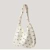 JIAERDI Retro Casual Bow Print Canvas Bag Purse Women Portable Large Capacity Tote Bag Female Shopping Canvas Shoulder Bags New