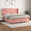 3129104 vidaXL Divan Bed with Mattress Pink 160x200 Cm Velvet