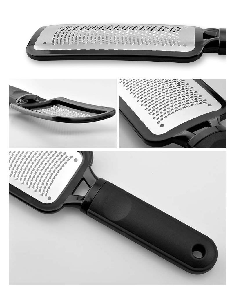 Pedikúrní pilník na nohy Odstraňovač ztvrdlé kůže Nerezový škrabák na nohy Přenosná rašple Kolosální struhadlo na nohy Drhnoutko Pro mokré suché nohy