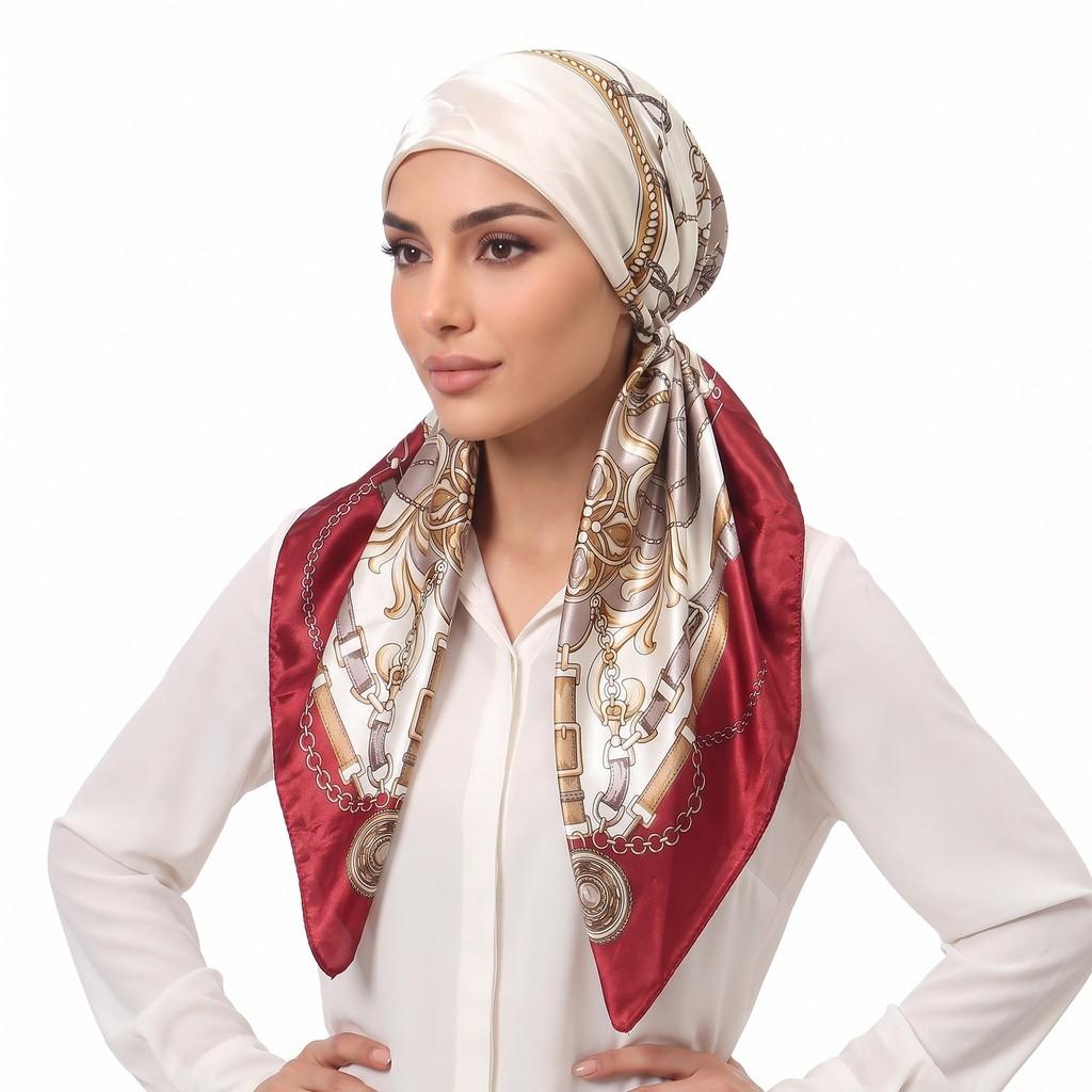 Bandana Sciarpa per Capelli in Poliestere con Stampa Floreale e Design Traspirante per Donna