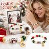 Personalized Custom Engraved Christmas Theme Bracelet with and Natural, Holiday Jewelry Gift