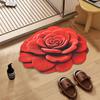 Soft Flower Carpet Non-slip Bathroom Floor Mat Peony Floor Mat  for Living Room Tea Table Bedside