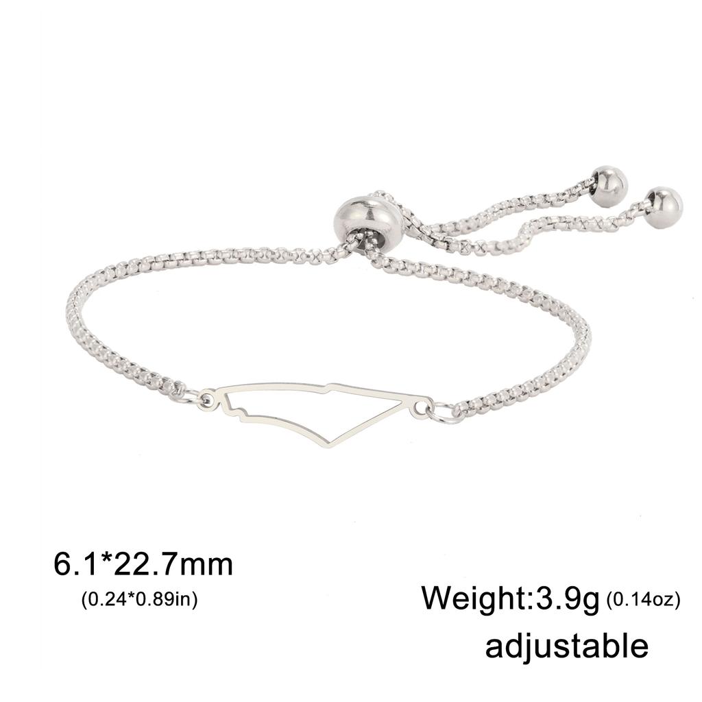 Palestine Map Charm Bracelet Stainless Steel Palestine Flag Geometry Country Geography Jewelry for Women Men