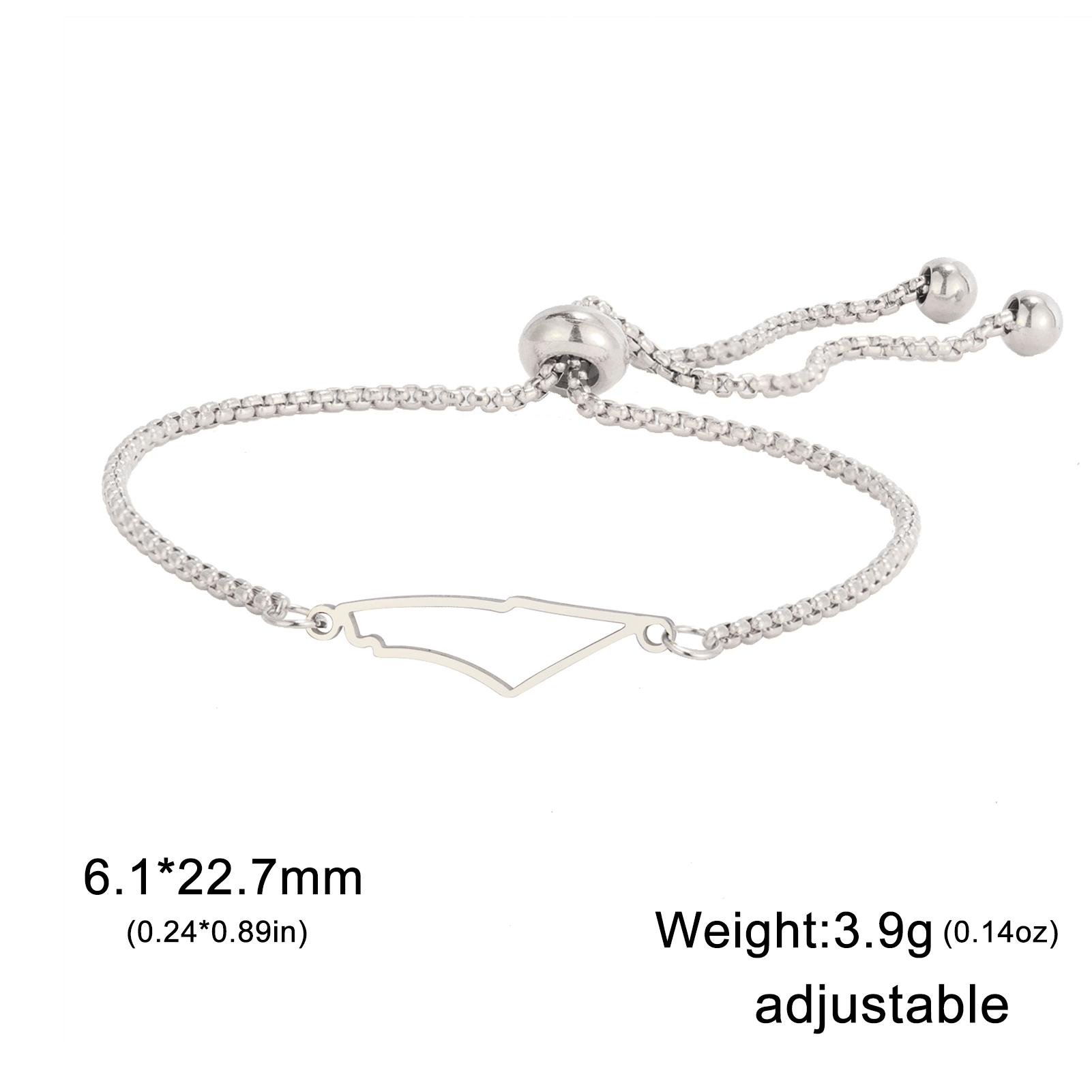 

LIKGREAT Palestine Map Charm Bracelet Stainless Steel Palestine Flag Geometry Country Geography Jewelry for Women Men