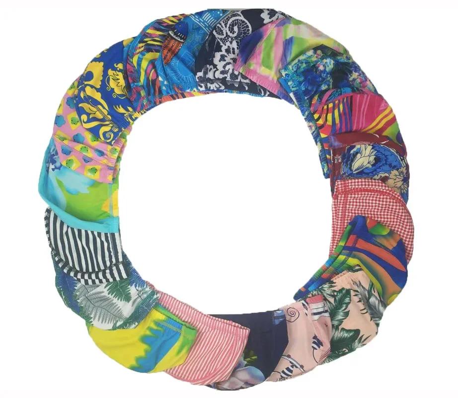 Mix-color Swimming Caps Unisex Pattern Random Sporty Polyester Water Sport Pool Swimming Bathing Cap Hat for Swimming Pool