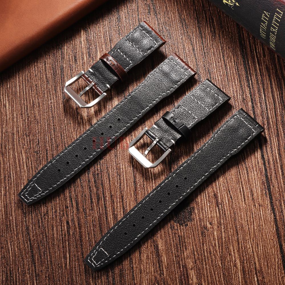 20mm 22mm 21mm for IWC Pilot Watch Band Cowhide Strap Steel Pin Buckle Accessories for Men Women High Quality Wrist Bracelet