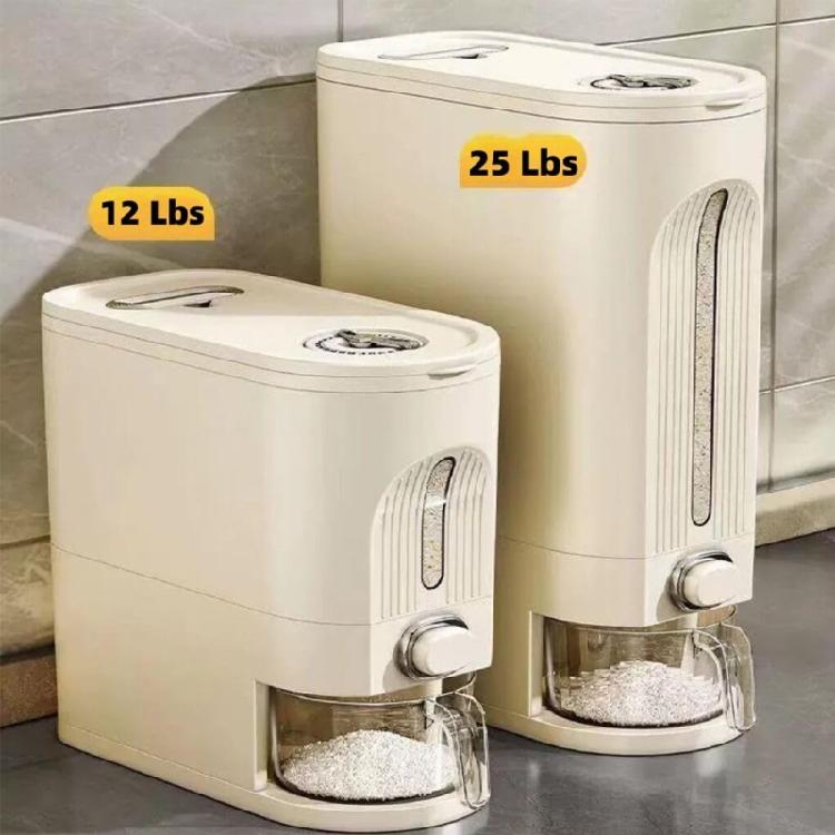 Kitchen Rice and Grains Storage Container with Airtight Lid Moisture Proof Cereal Dispenser Large Capacity Rice Bin