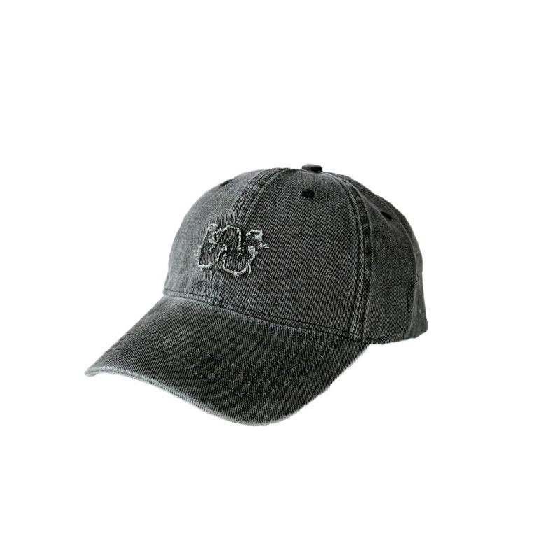 25 early autumn new washed cotton baseball cap women's visor showing face high quality sticker embroidered cap tide
