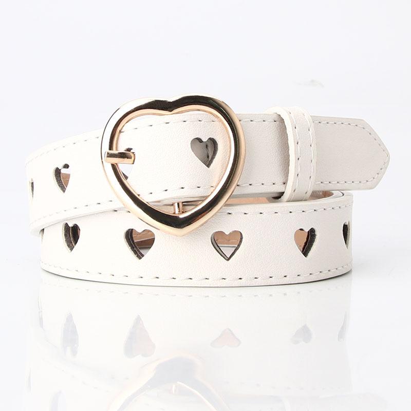 New Love Hollow Women's Versatile Belt Imitation Leather PU Small Fresh Decorative Pin Buckle Belt