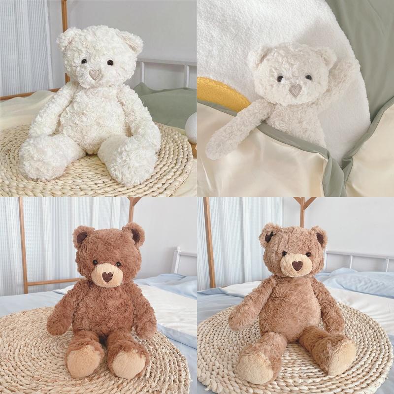 Entzückendes herzförmiges Plüsch-Teddybär-Spielzeug für beruhigenden Komfort, 41,9 cm groß, langes, zotteliges braunes Fell