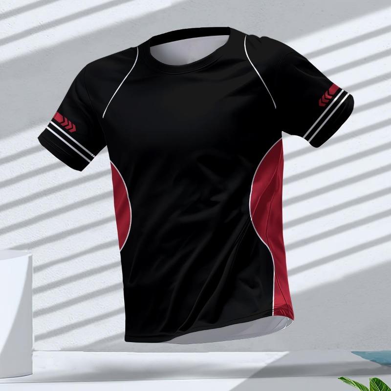 Summer Breathable Men's T Shirt Outdoor Run Fitness Sports Short Sleeve Tees Casual O-neck Oversized T-shirt Daily Top