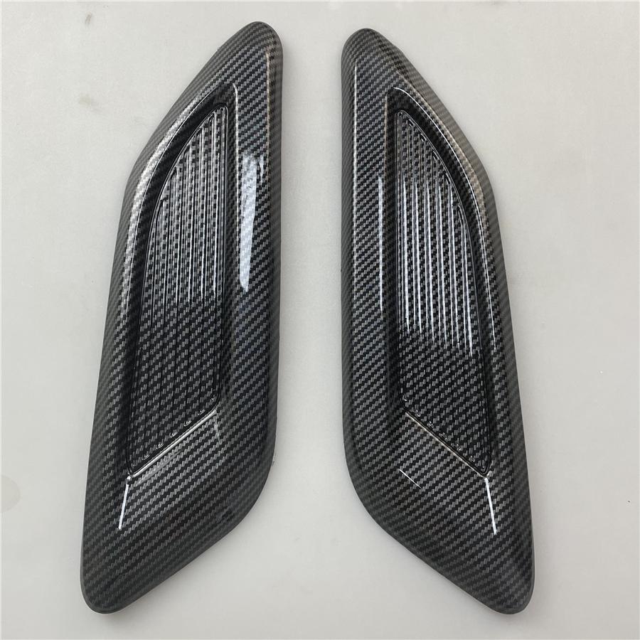 2x Carbon Fiber Style Car Air Flow Intake Hood Scoop Vent Trim Decorative Cover