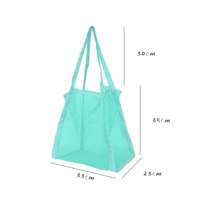 Mesh Beach Shopper Bag For Women Large Capacity Travel Shoulder Bags Grocery Picnic Tote Simple Design Organizer Case