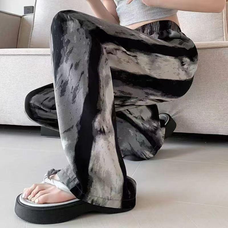 Sommer Damen Eis Seide High-Waist Weite Hosen - Lässig, Locker und Kühl für Zuhause oder Draußen
