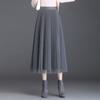 Women's summer pleated solid-color mesh long skirt with a word skirt on both sides, children's spring and autumn advanced sense