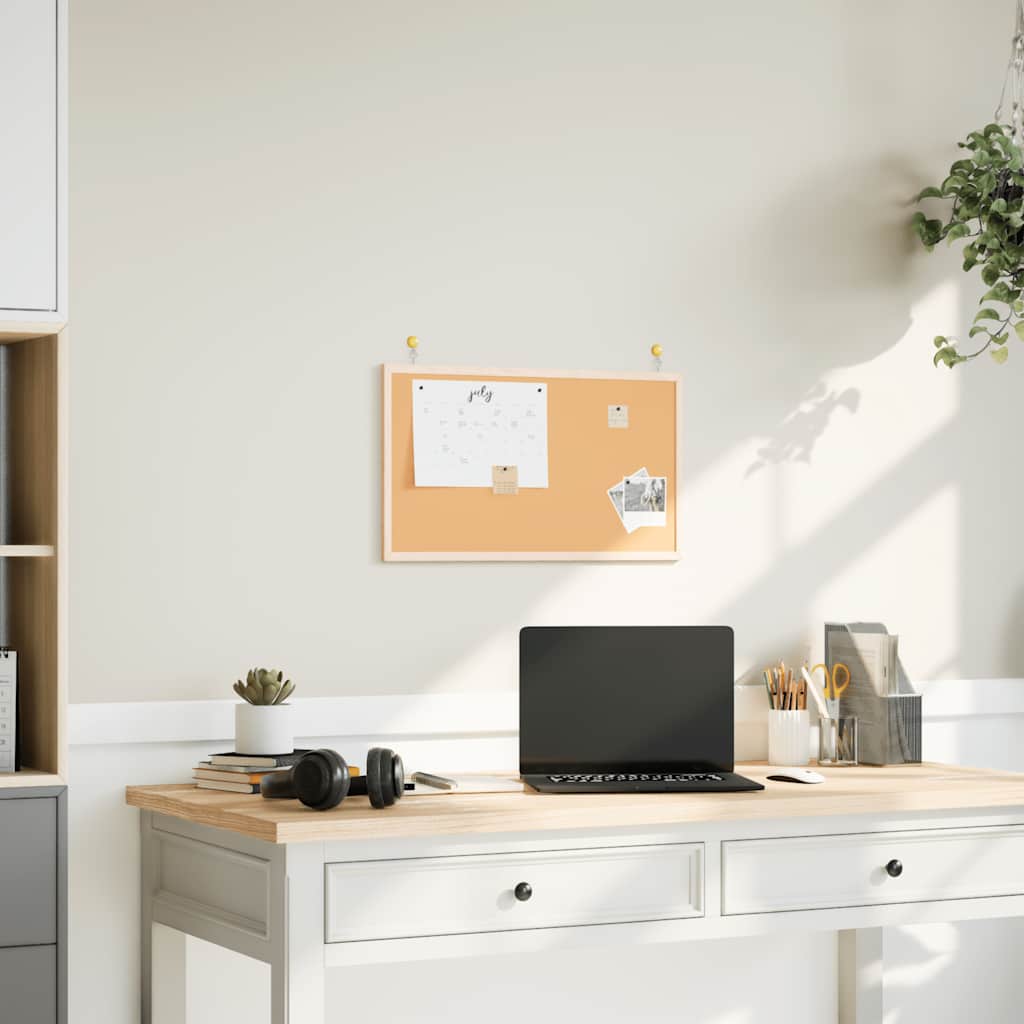 Cork Board with Solid Pine Wood Frame 60X40 Cm