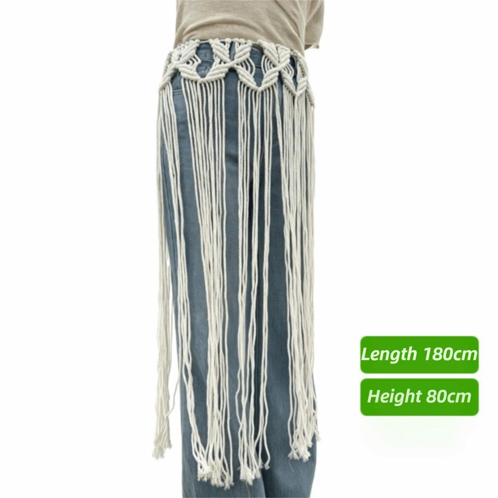 Bohemian Netted Fringe Waistband Decorative Tassel Fringed Waist Belt Women's Waist Accessory