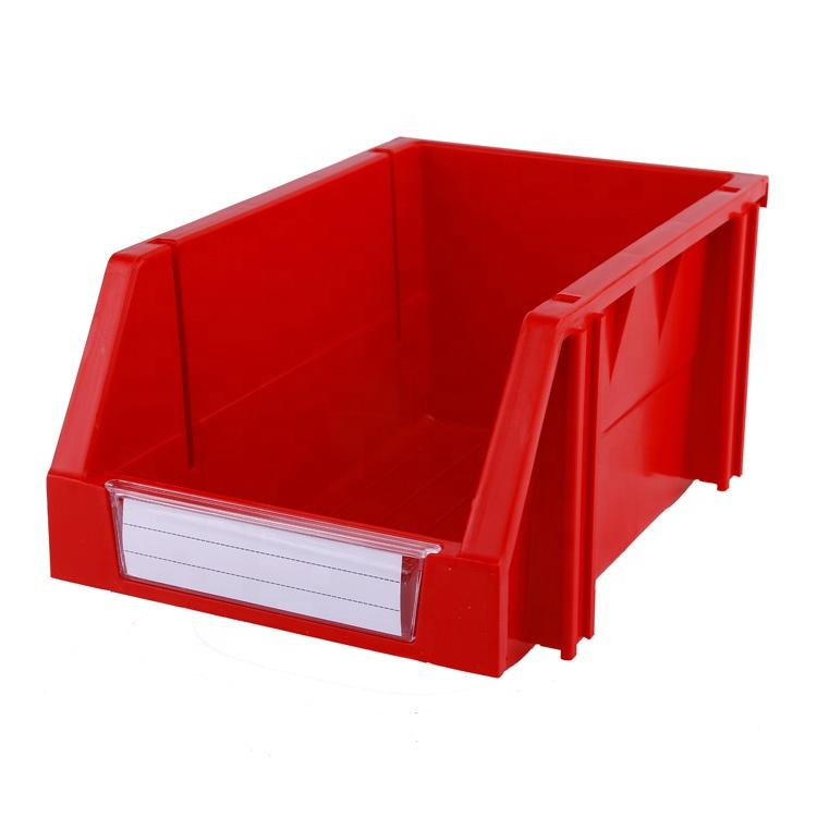 Plastic SEMI-OPEN Stacking Warehouse Bin Small Spare Parts Pick Sorting Storage Organizer Box Bin Shelving (Red,100*160*74) красный