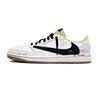Travis Scott x Air Jordan 1 Le Luck Gancho Preto 7.0 Baixo Resistente a Derrapagens Cano Baixo Tênis de Basquete Vintage Unissex DZ4137-700(Team1897-)