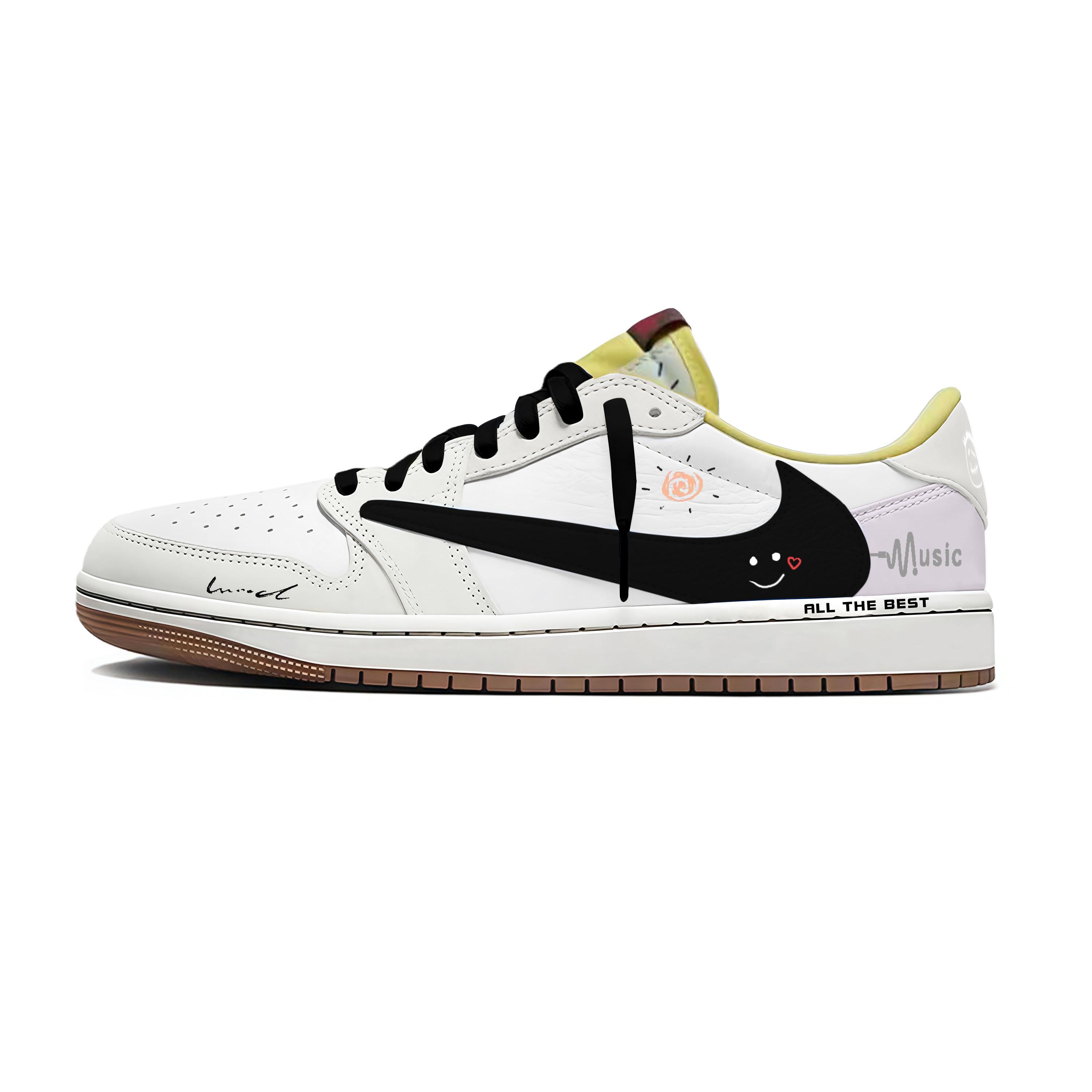 

Travis Scott x Jordan Air Jordan 1 Le Luck Чорний Гачок 7.0 Низькі Ковзкі Низькі Винтажні Баскетбольні Кросівки Унісекс DZ4137-700(Команда1897-) 43
