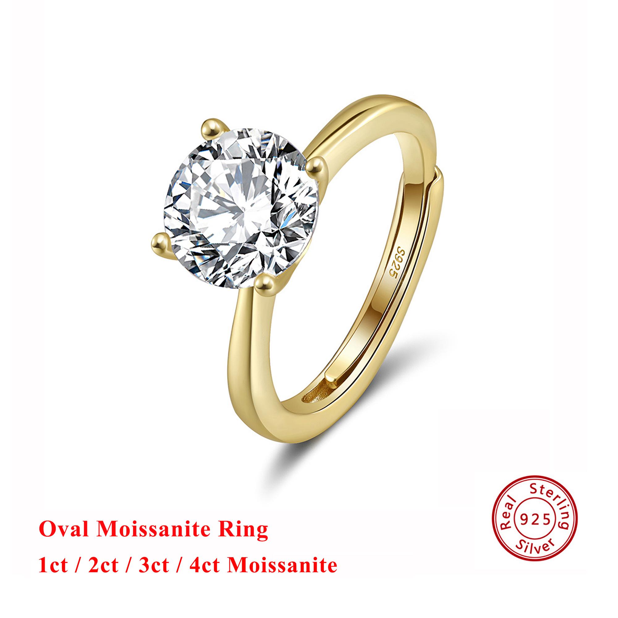 

Effie Queen 1-4ct Oval Moissanite Rings S925 Silver For Women Sparkling Luxury Diamond Wedding Rings Fine Jewelry Gift MOR03 1ct-Moissanite
