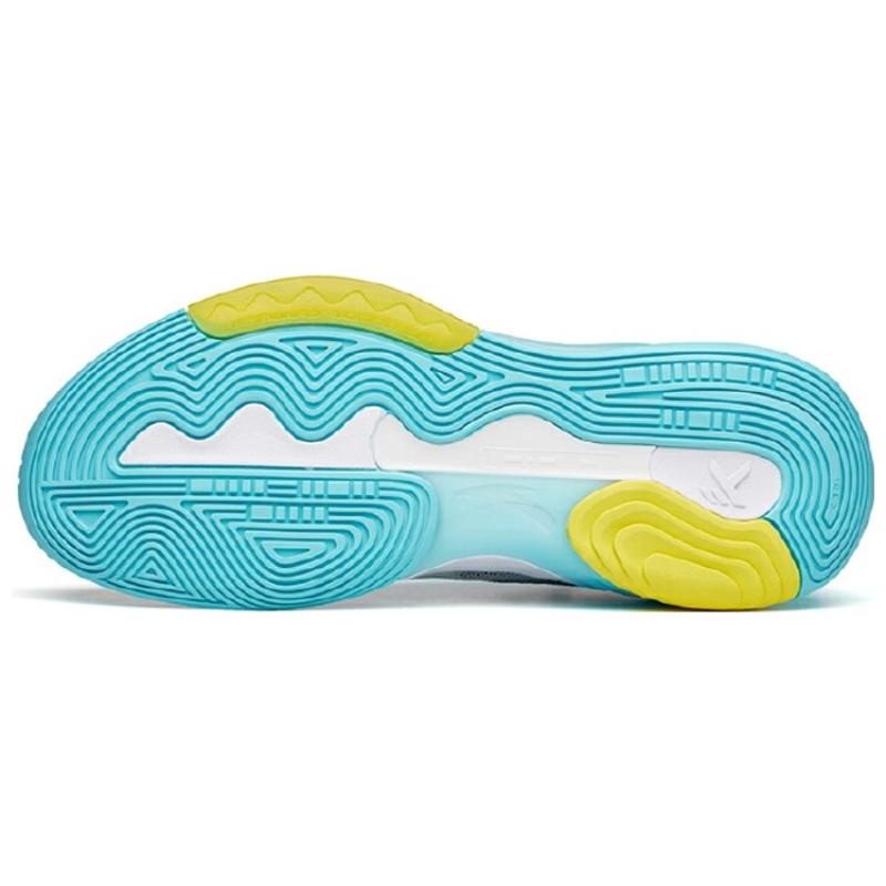 Anta KT6 KT Low Cushioning Anti-Slip And Wear-Resistant Mid-Top Performance Basketball Shoes White Blue Yellow Sneakers 112131102-1