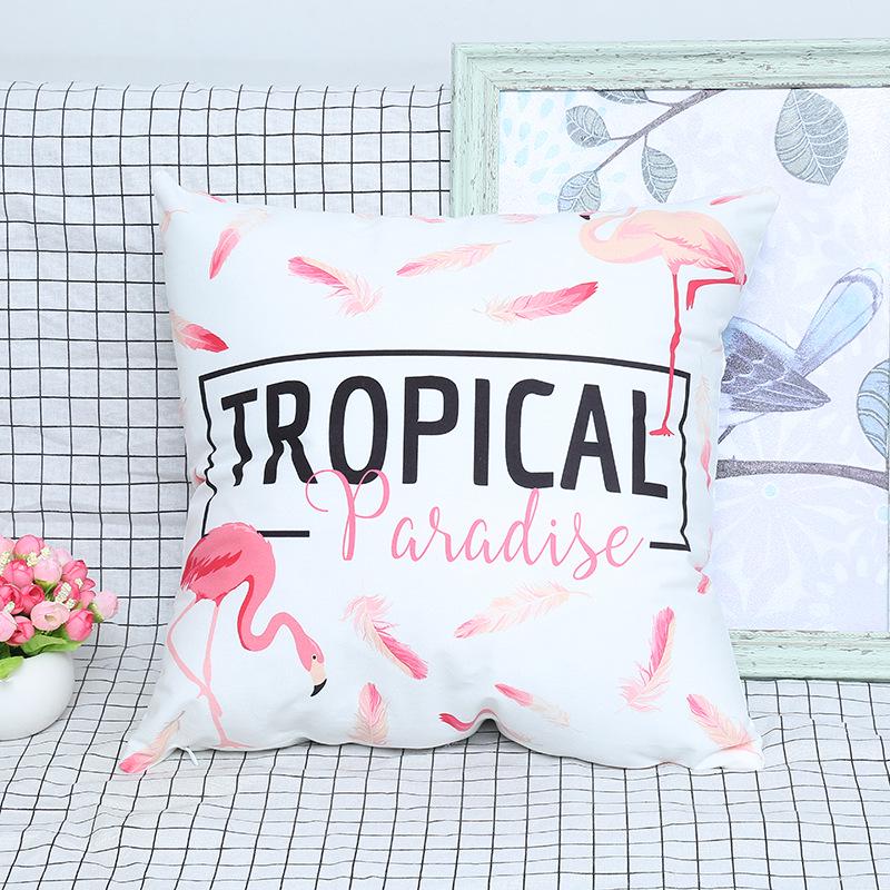 Small Fresh Flamingo American Pastoral Nordic Style Pillow Set Car Sofa Cushion Pillow Cover Does Not Include Pillow Core