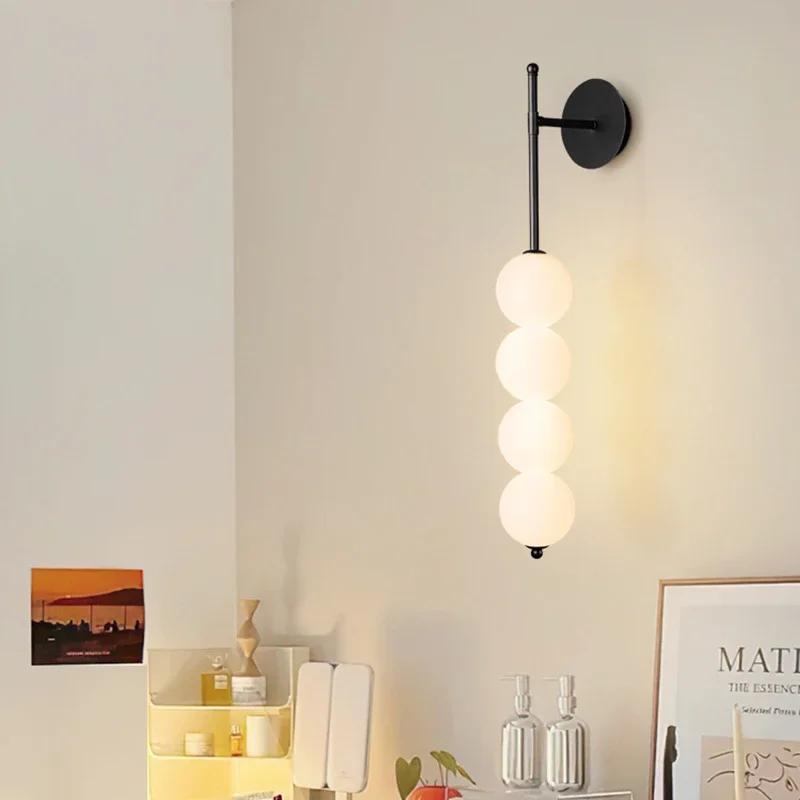 Modern LED Wall Sconce Milk White Globe Warm Light For Living Room Sofa Backlight Bedside Bedroom Corridor Interior Decor Light