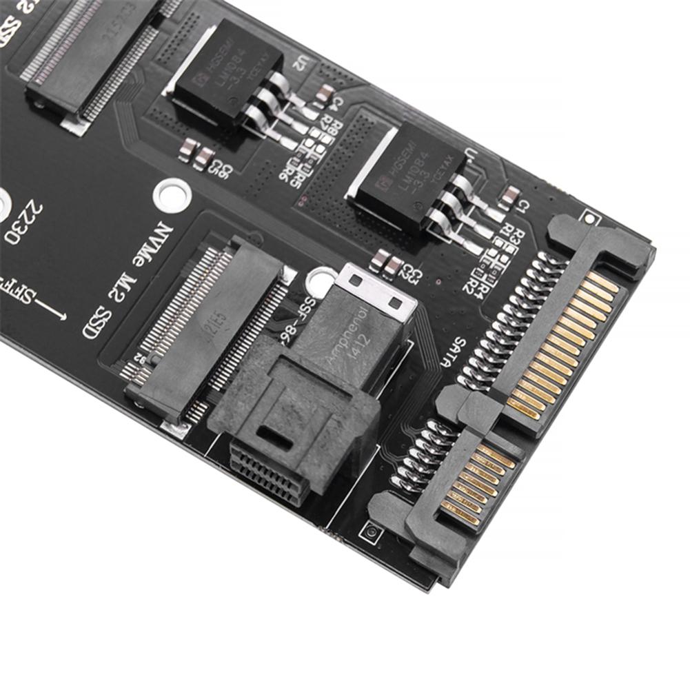 SFF-8643 To M.2 U2 Kit NGFF M-Key To Slimline SAS NVME PCIe 22Pin SATA Adapter SATA SSD Adapter Fit for Laptop Desktop Mainboard