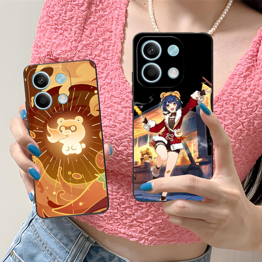 Game GI Xiangling Matte TPU Mobile Phone Case for Xiaomi Redmi Note 14 13 12 11 S Pro Plus 4G 5G Colorful Printing Cover