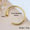 18K Gold-Plated Stainless Steel Open Bangle with Smooth Texture and Dual-Size Heads