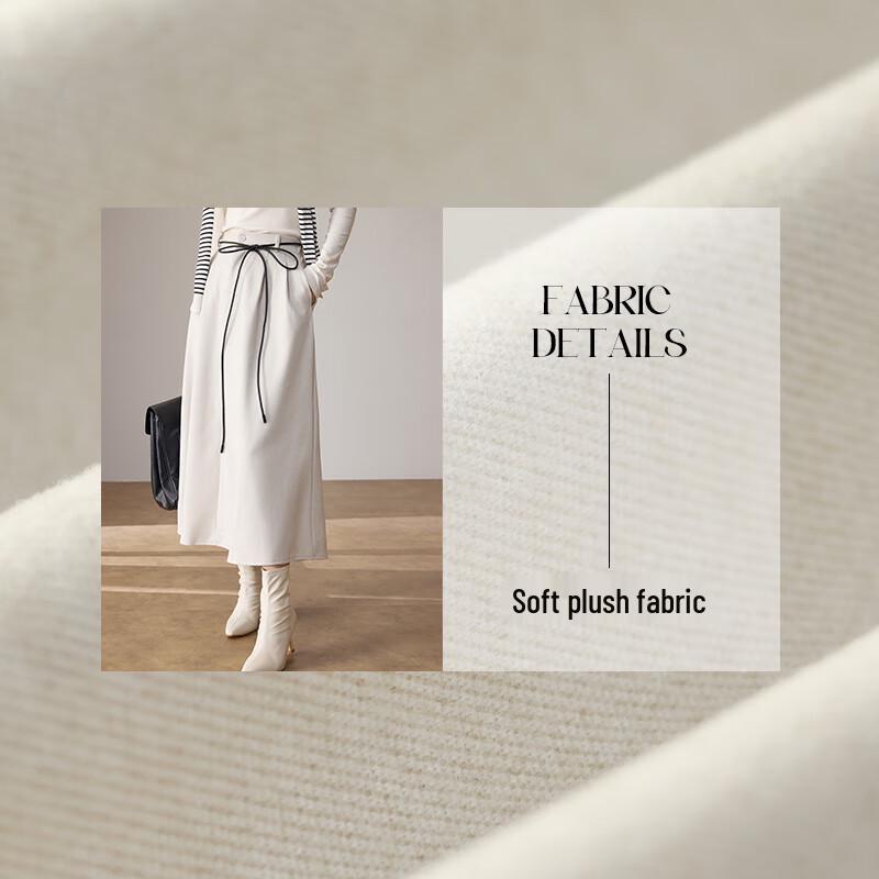 VICTORIA&VERA Women's Fleece-Lined A-Line Midi Skirt