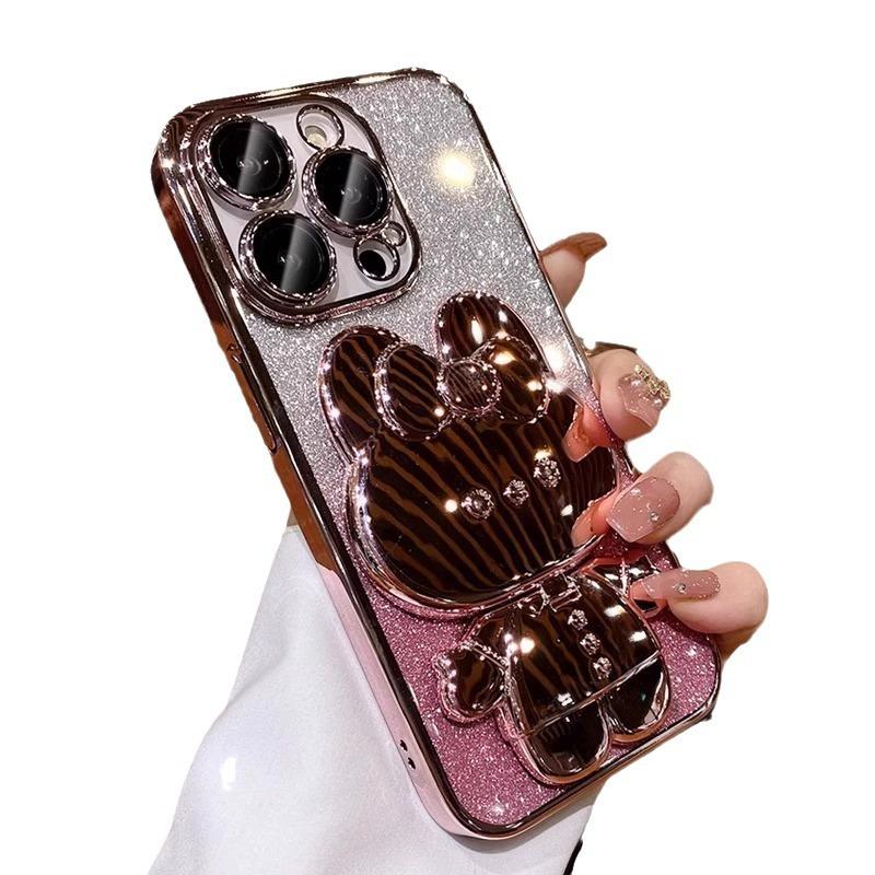 Contact Makeup Mirror Bracket Suitable for Apple 16promax Mobile Phone Case Iphone15 with Lens Film 14 Flash Powder