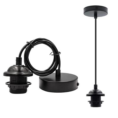 Vintage Edison-lampa E27 Skruvsockel Hängande Pendellampa Fulltand Passar Lampskärm Glödlampshållare Industriell Taklampa