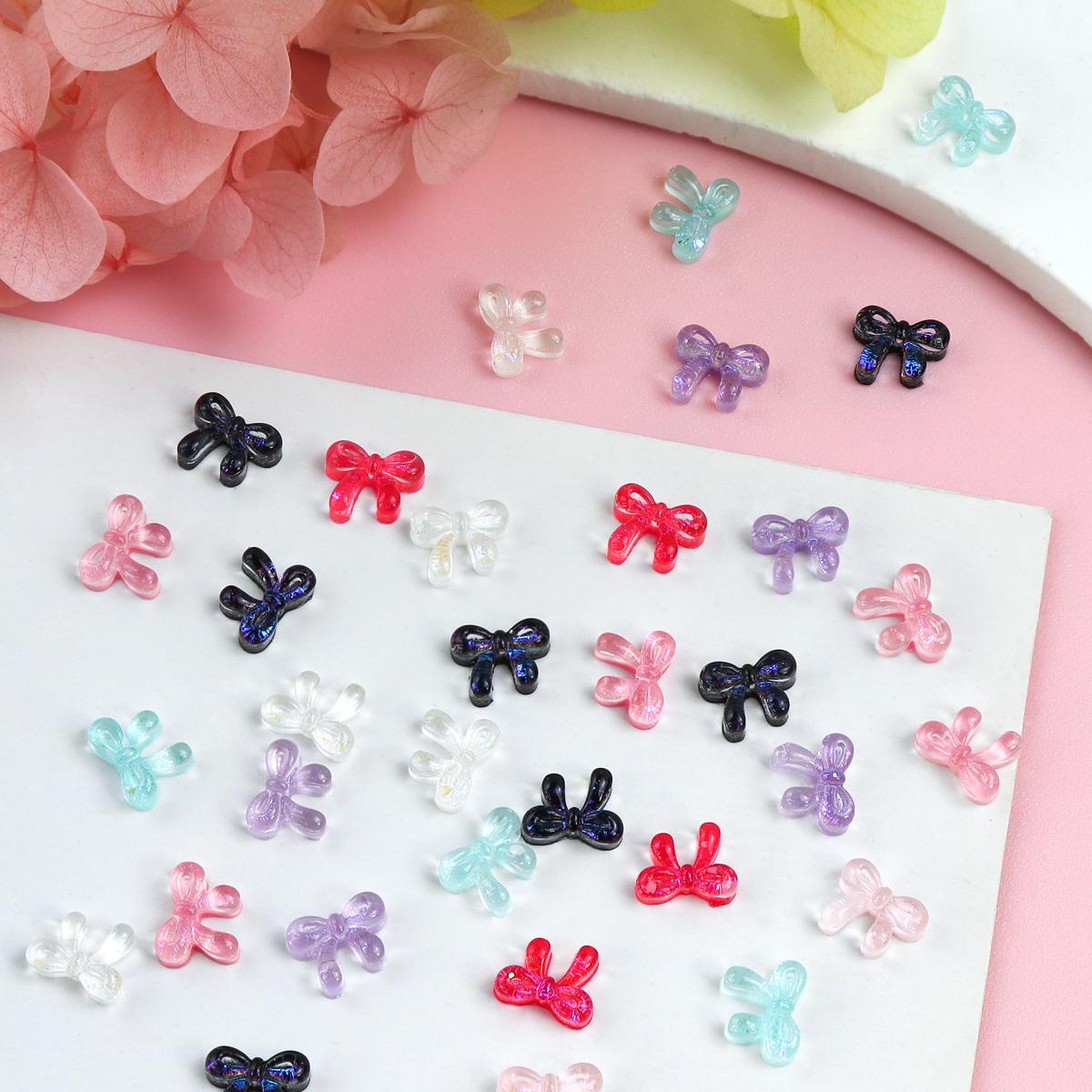 

50 шт. Y2K Мини Желейные Бантики Шармы для Нейл-Арта, Балетные Ленты Украшения для Ногтей Смола Материалы для Ногтей Принадлежности для Нейл-Арта для Женщин и Девочек Декоративные Детали