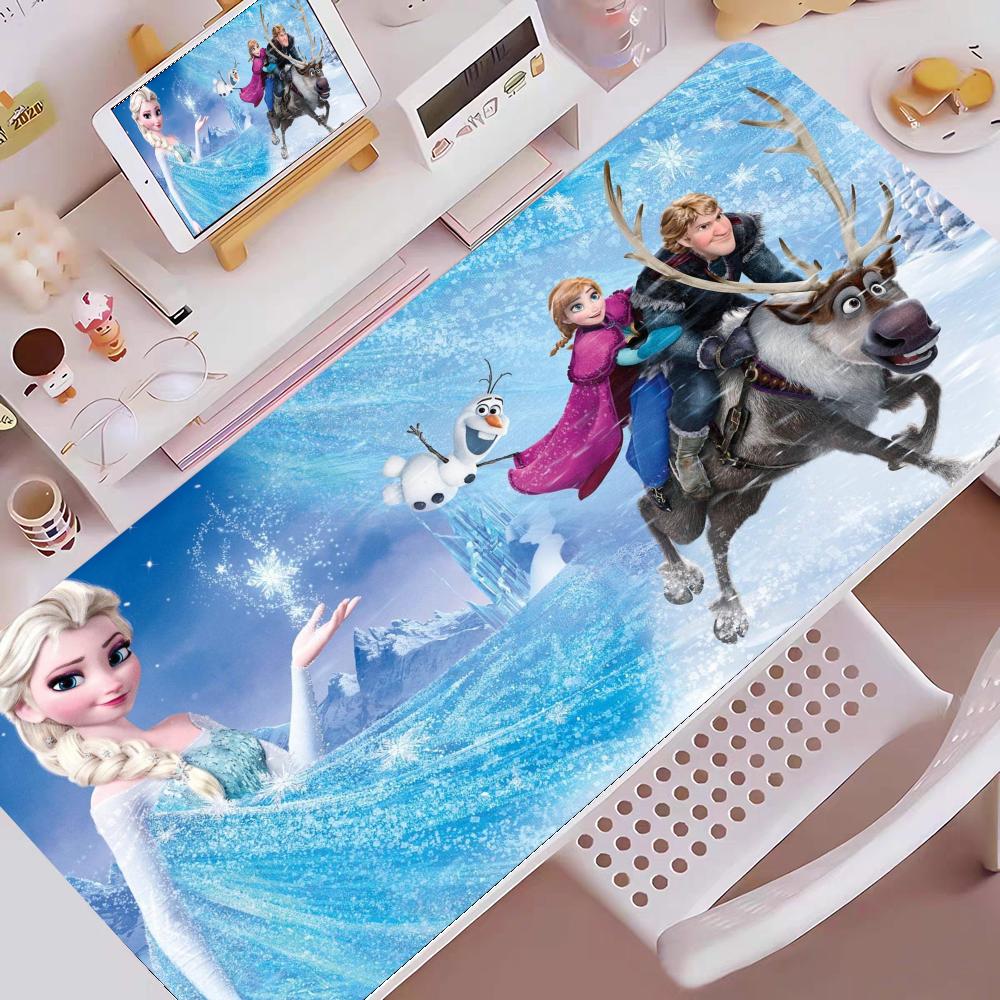 HD Printing Computer Gamers Childrens Nonslip Mouse Pad Frozen Princess Elsa Pu Leather Mousepad Large Size Keyboard Desk Pad
