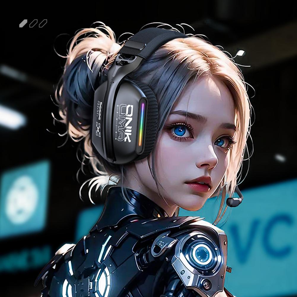 5.3 Słuchawki do gier e-sportowych z trzema trybami i wtykanym mikrofonem, efekt świetlny RGB, słuchawki Bluetooth z redukcją szumów nausznych