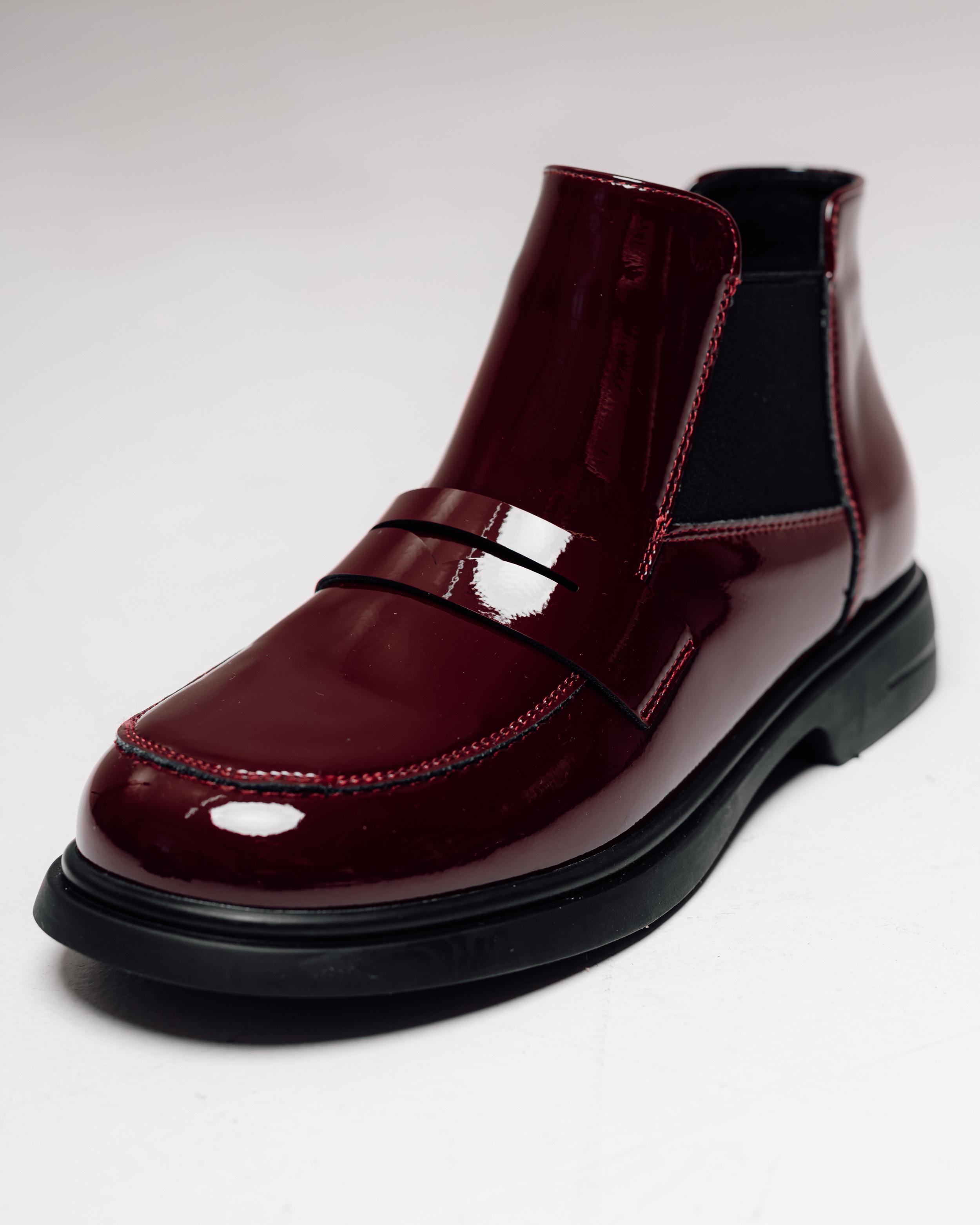 

Chelsea boots Melanda 129856 36 burgundy leather patent 41 бордовий