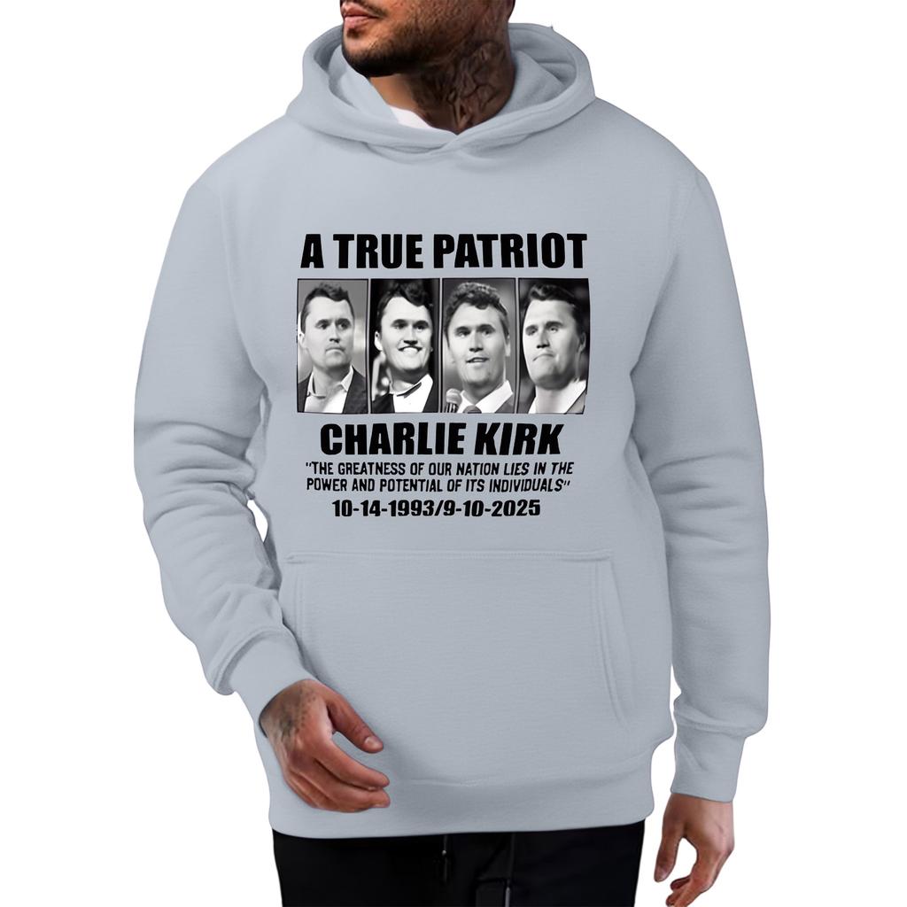 Men's Fashionable Casual Long-sleeved Printed Hooded Sweater Top