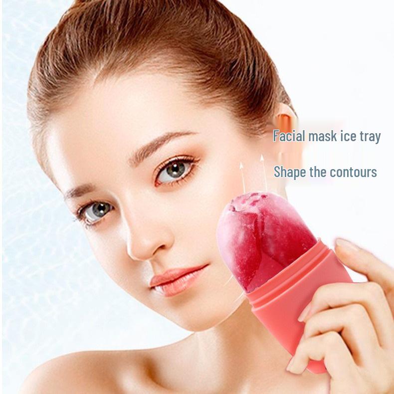 Rose Ice Roller: Cold Compress Beauty Device for Face De-puffing and Swelling Reduction.