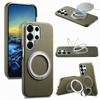 Case for Galaxy S26 Ultra - PC+Leather/PU, Green, With Stand