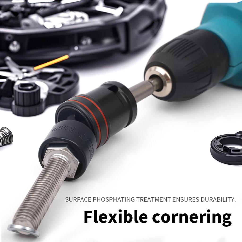 1/2inch Drive 10-24mm Universal Joint Hex Short Socket Electric Wrench Adapter 360°Swivel Impact Socket For Pneumatic Wrench