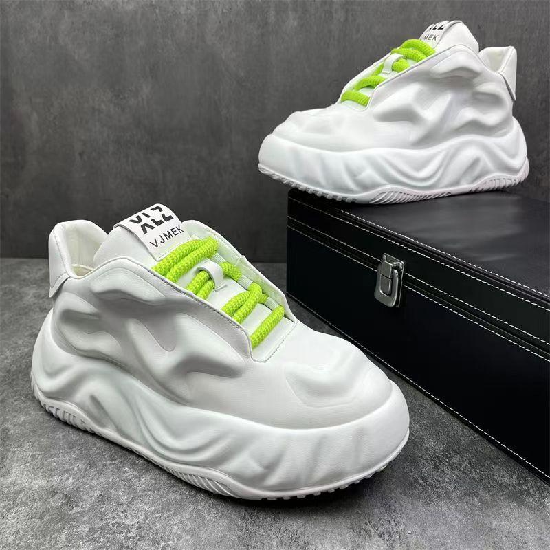 Chunky Sneaker Men Designer Soft Sole Running Shoes Fashion Casual Microfiber Leather Breathable Height Increased Platform Shoes
