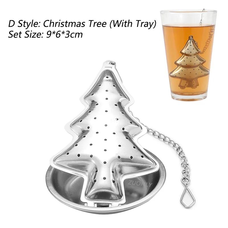 New Stainless Steel Tea Infuser Teapot/Heart/Bird/Frog/Tree/Star Shaped Mesh Strainer Coffee Herb Spice Diffuser With Dish Tray