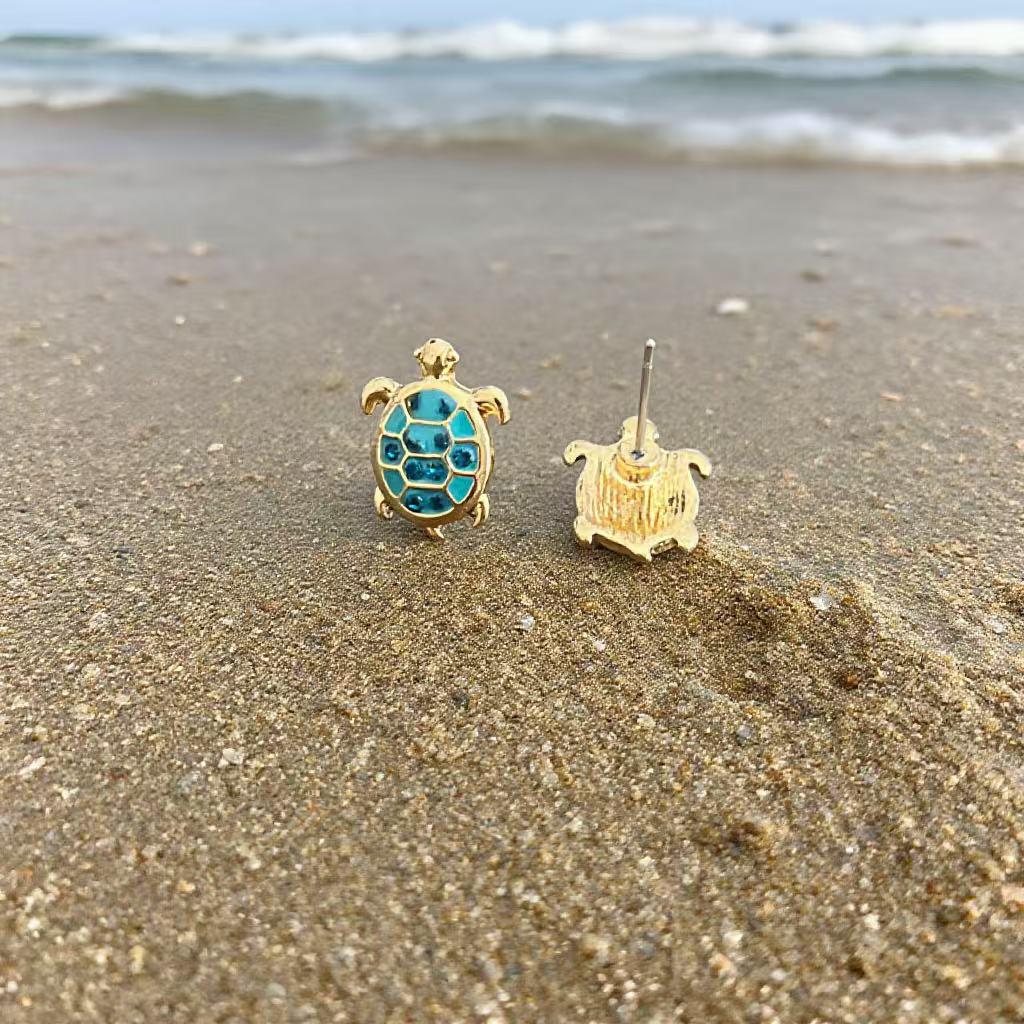 Ozean Serie Strass Schildkröte Ohrstecker für Damen