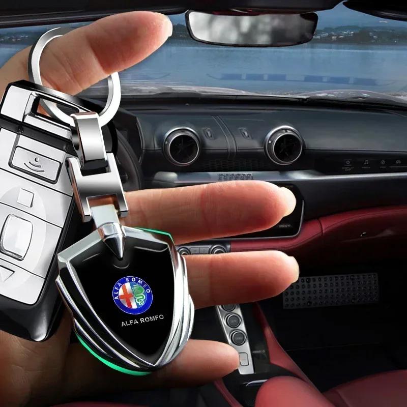 Für Alfa Romeo Auto Logo Styling 3D Metall Schlüsselanhänger Schildförmiger Schlüsselanhänger Für Alfa Romeo Schlange Giulia 159 156 MITO Stelvio 147