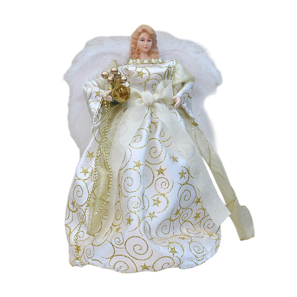 12 inch Angel Tree Topper for Shop Tabletop Cafe Angel Treetop Festival Party Indoor for Christmas wedding decoration