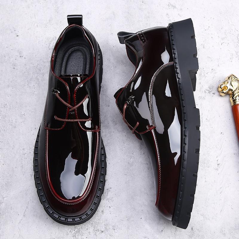 Leather shoes men's green autumn new breathable men's casual shoes fashion British business formal men's shoes